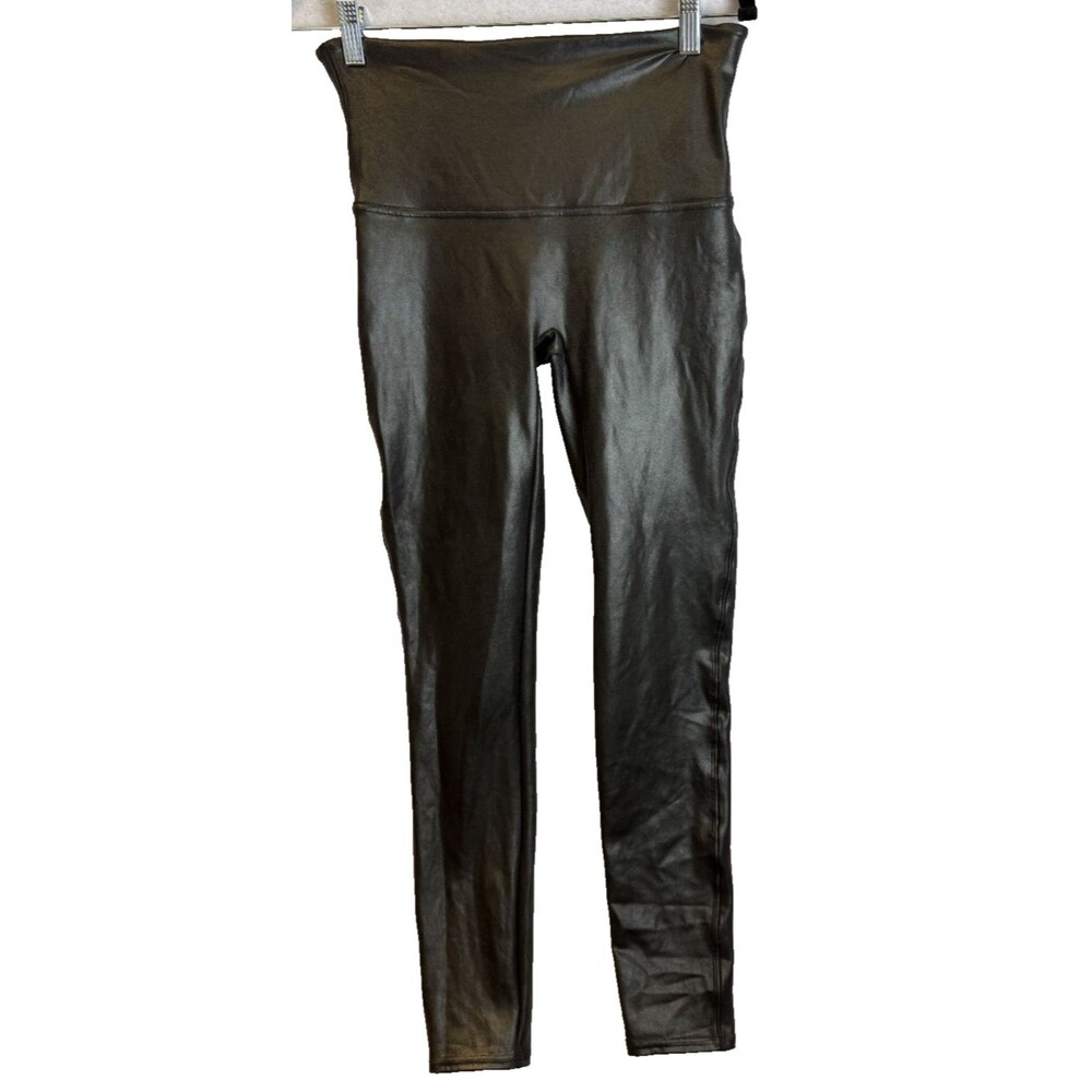 Spanx Faux Leather Leggings XLarge  XL Black Classic Crackled Finish #Streetwear